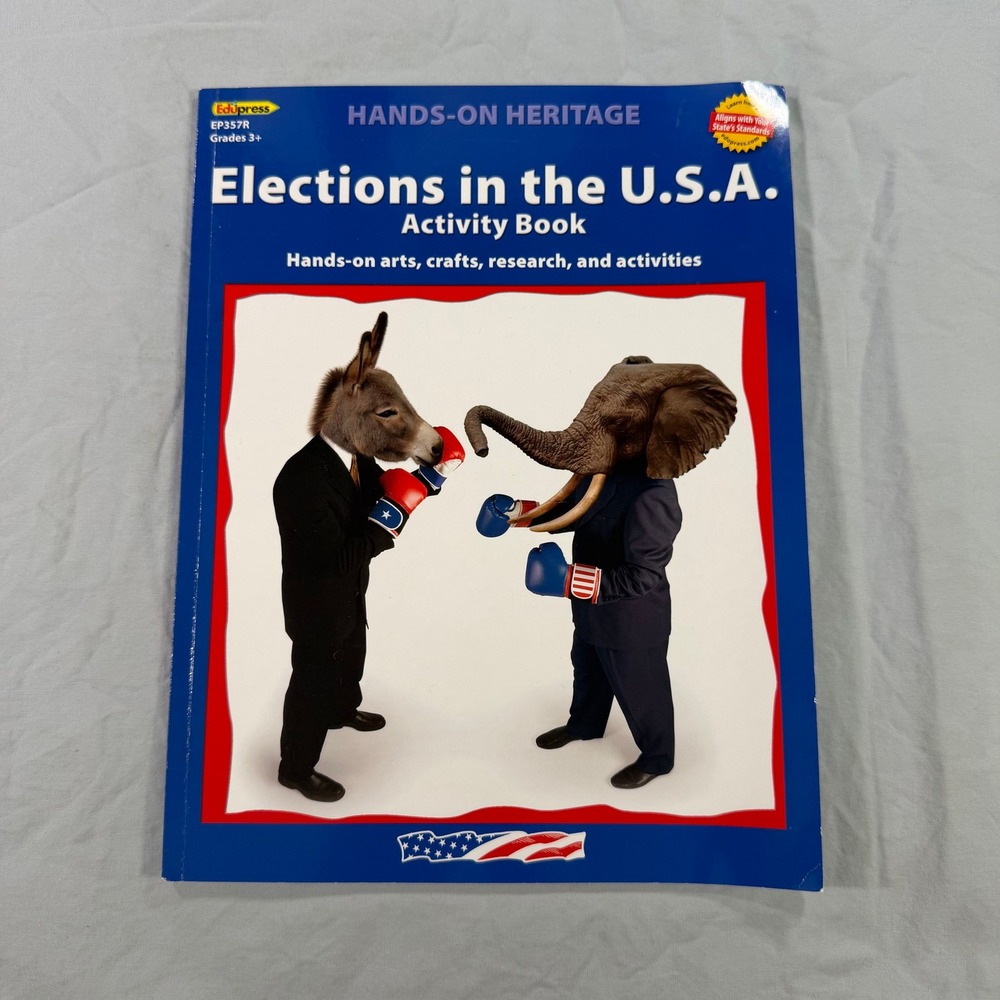 Edupress Hands-On Heritage Elections in the U.S.A. Activity Book Grades 3+